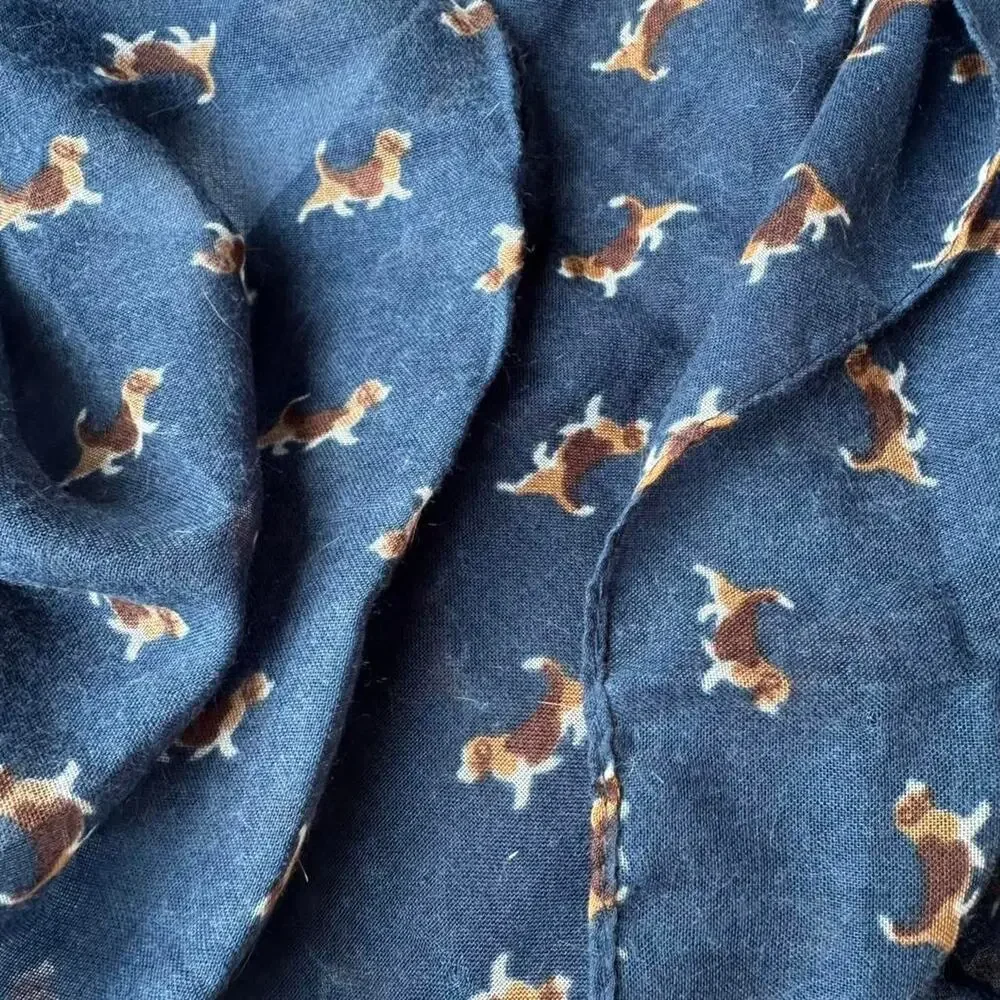 Lina & Lily navy dachshund scarf